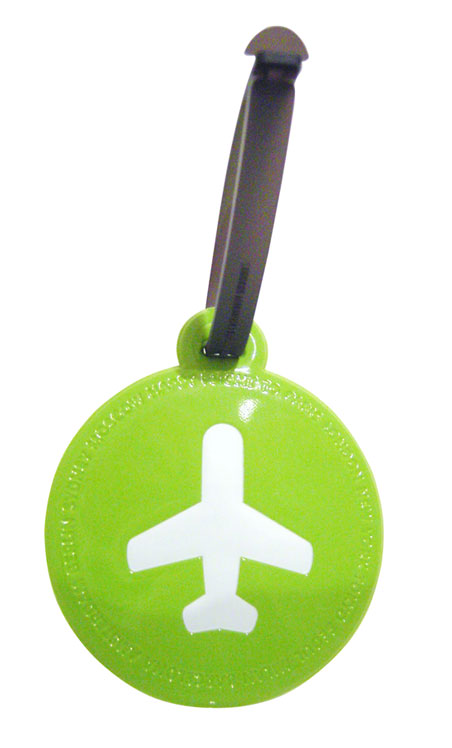 Round Shape Leather Luggage Tag
